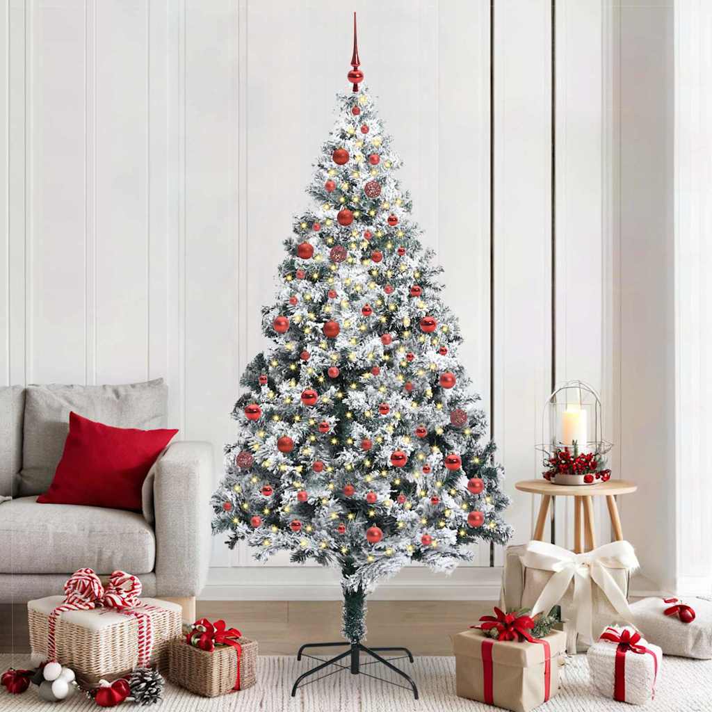 Artificial Christmas Tree with 300 LEDs with Stand Green 210 cm