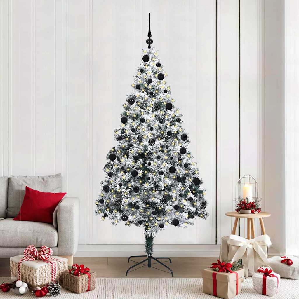 Artificial Christmas Tree with 300 LEDs with Stand Green 210 cm