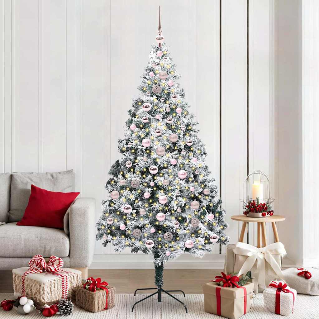 Artificial Christmas Tree with 300 LEDs with Stand Green 210 cm
