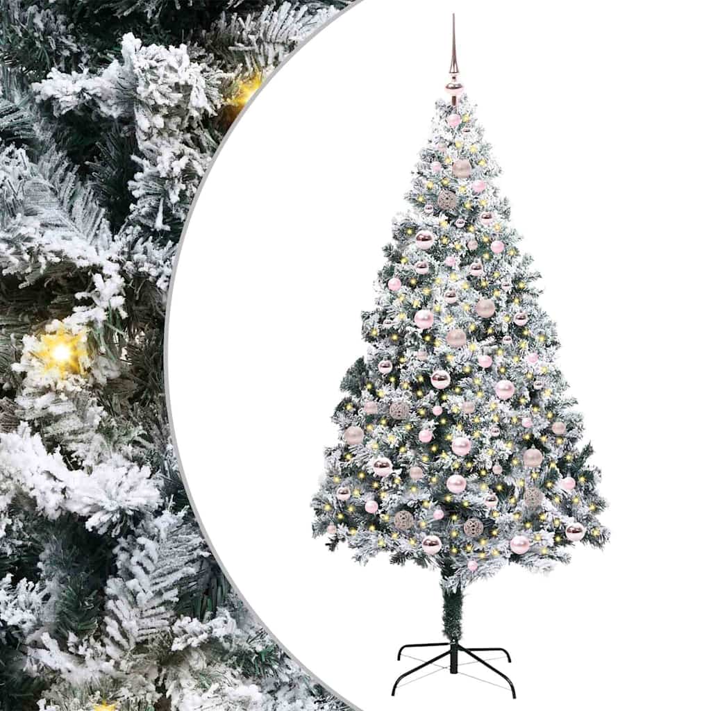 Artificial Christmas Tree with 300 LEDs with Stand Green 210 cm