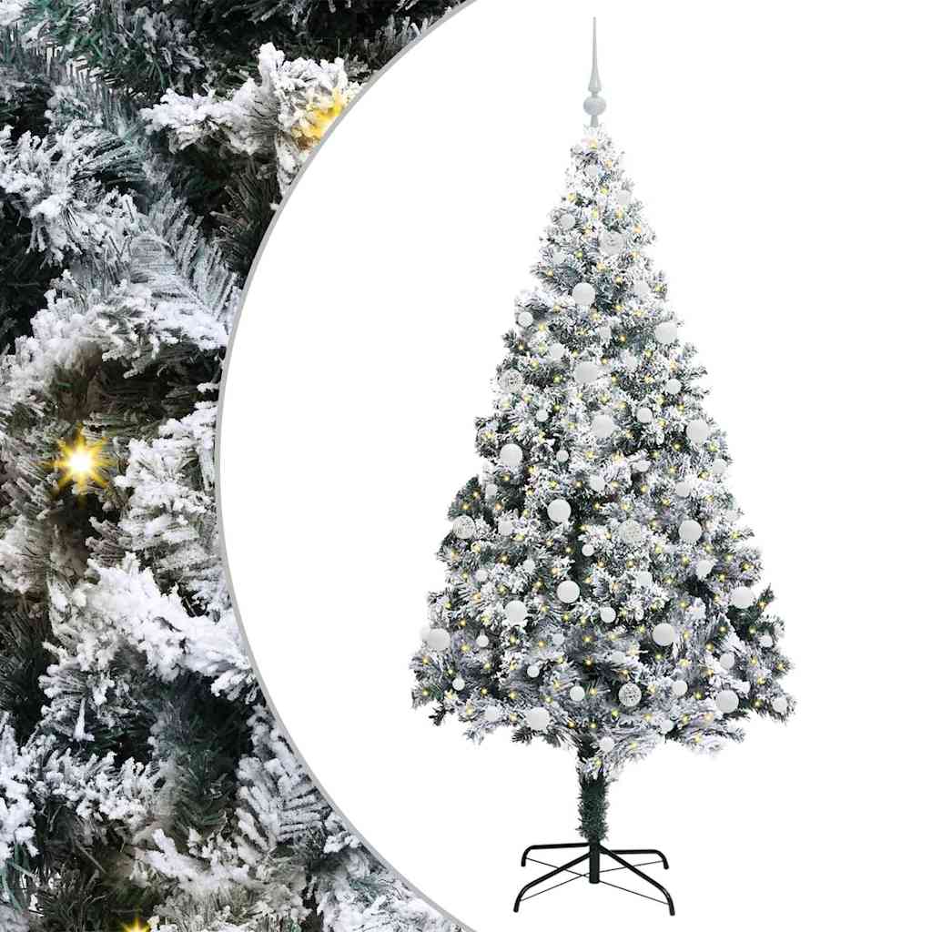 Artificial Christmas Tree with 300 LEDs with Stand Green 210 cm