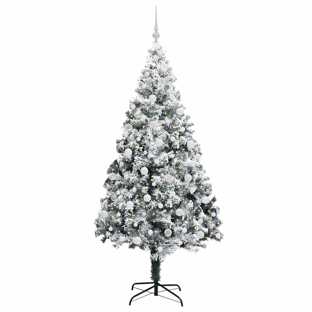 Artificial Christmas Tree with 300 LEDs with Stand Green 210 cm