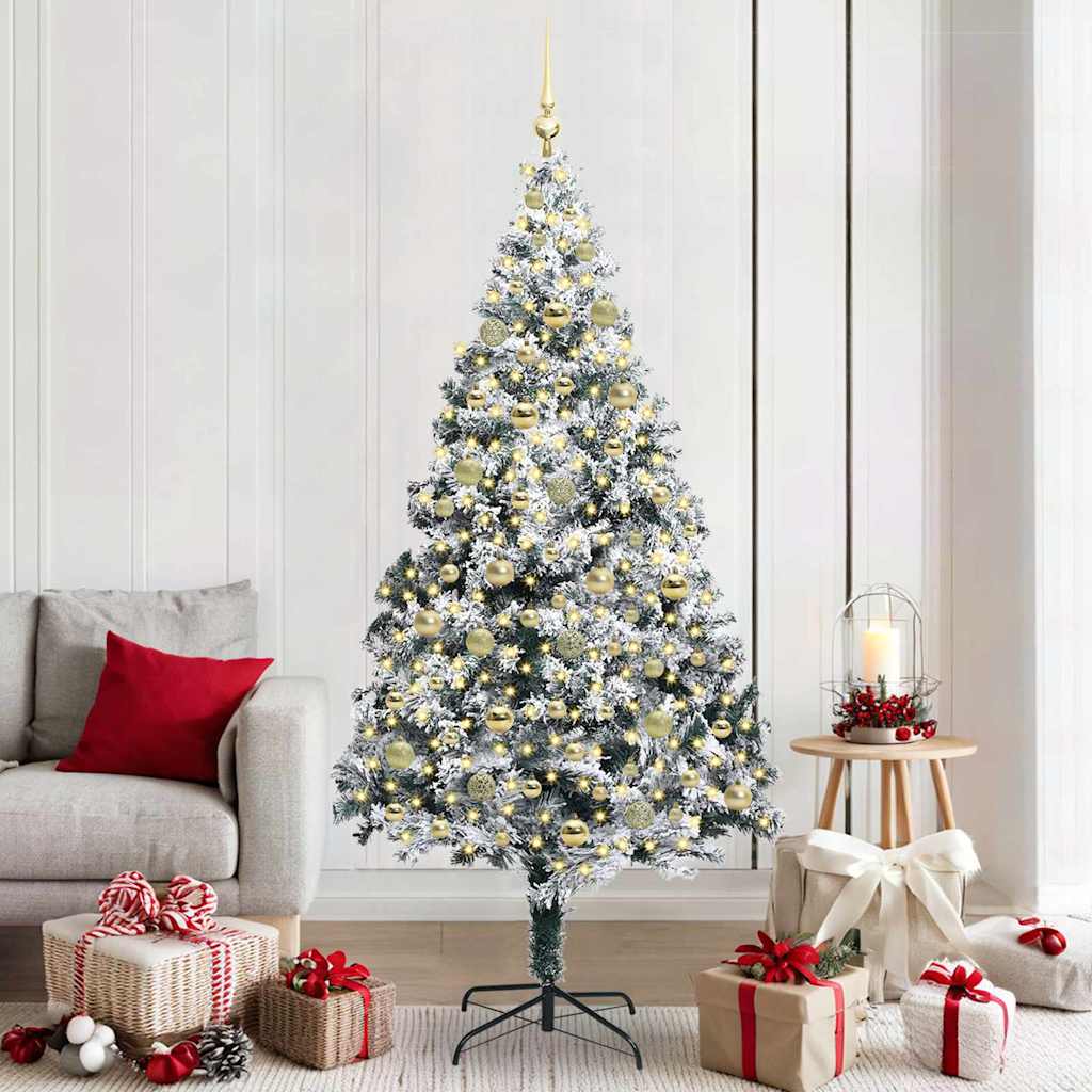 Artificial Christmas Tree with 300 LEDs with Stand Green 210 cm