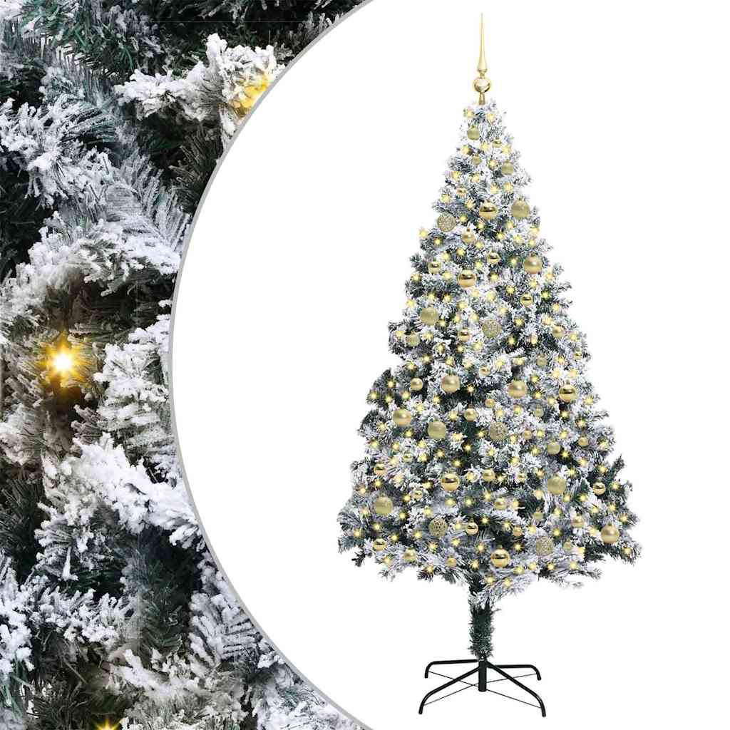 Artificial Christmas Tree with 300 LEDs with Stand Green 210 cm