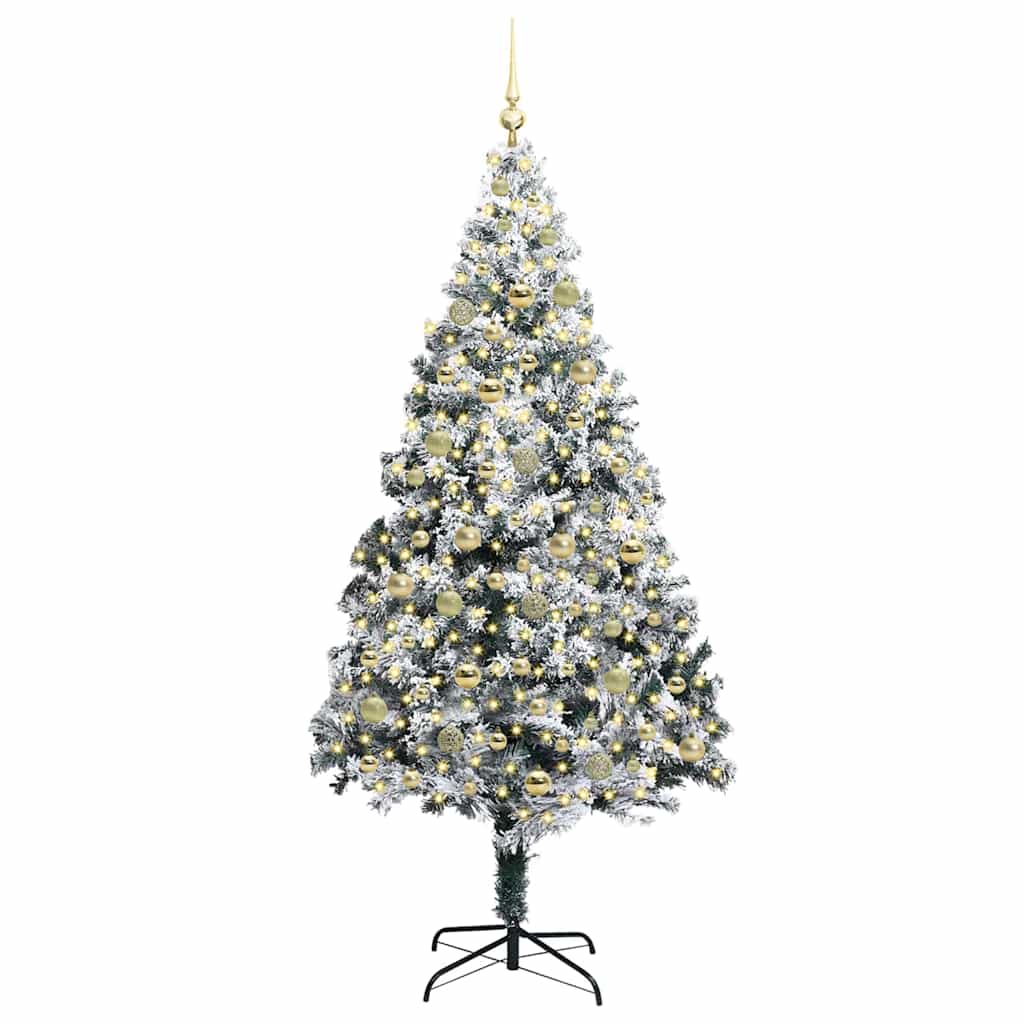 Artificial Christmas Tree with 300 LEDs with Stand Green 210 cm