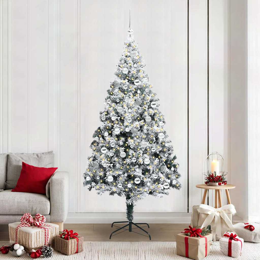 Artificial Christmas Tree with 300 LEDs with Stand Green 210 cm