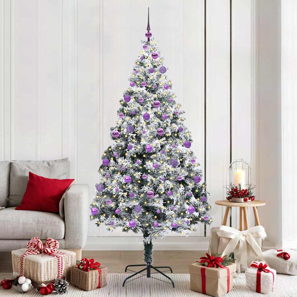 Artificial Christmas Tree with 300 LEDs with Stand Green 210 cm