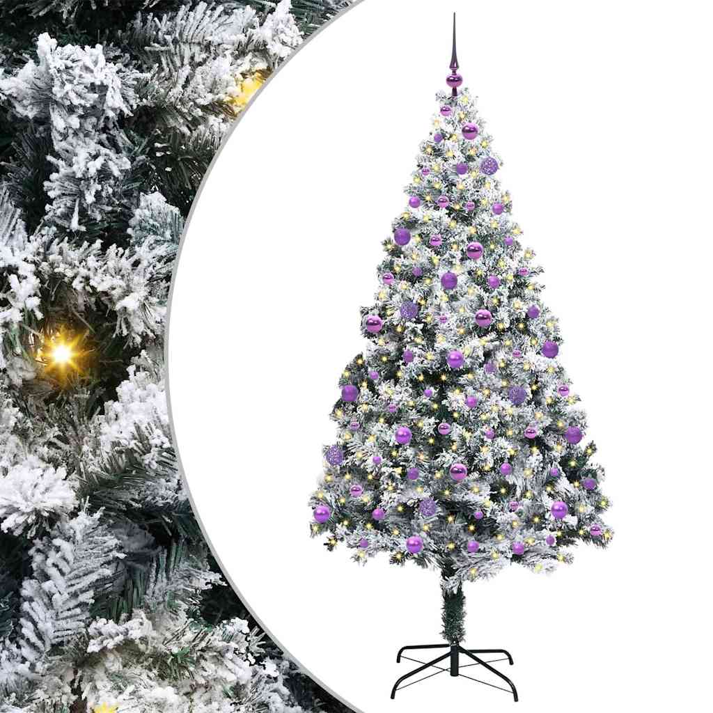 Artificial Christmas Tree with 300 LEDs with Stand Green 210 cm