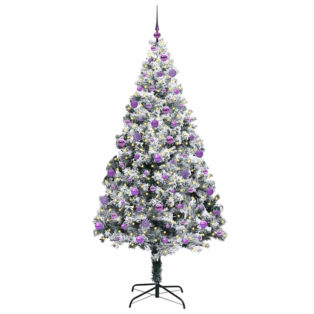 Artificial Christmas Tree with 300 LEDs with Stand Green 210 cm