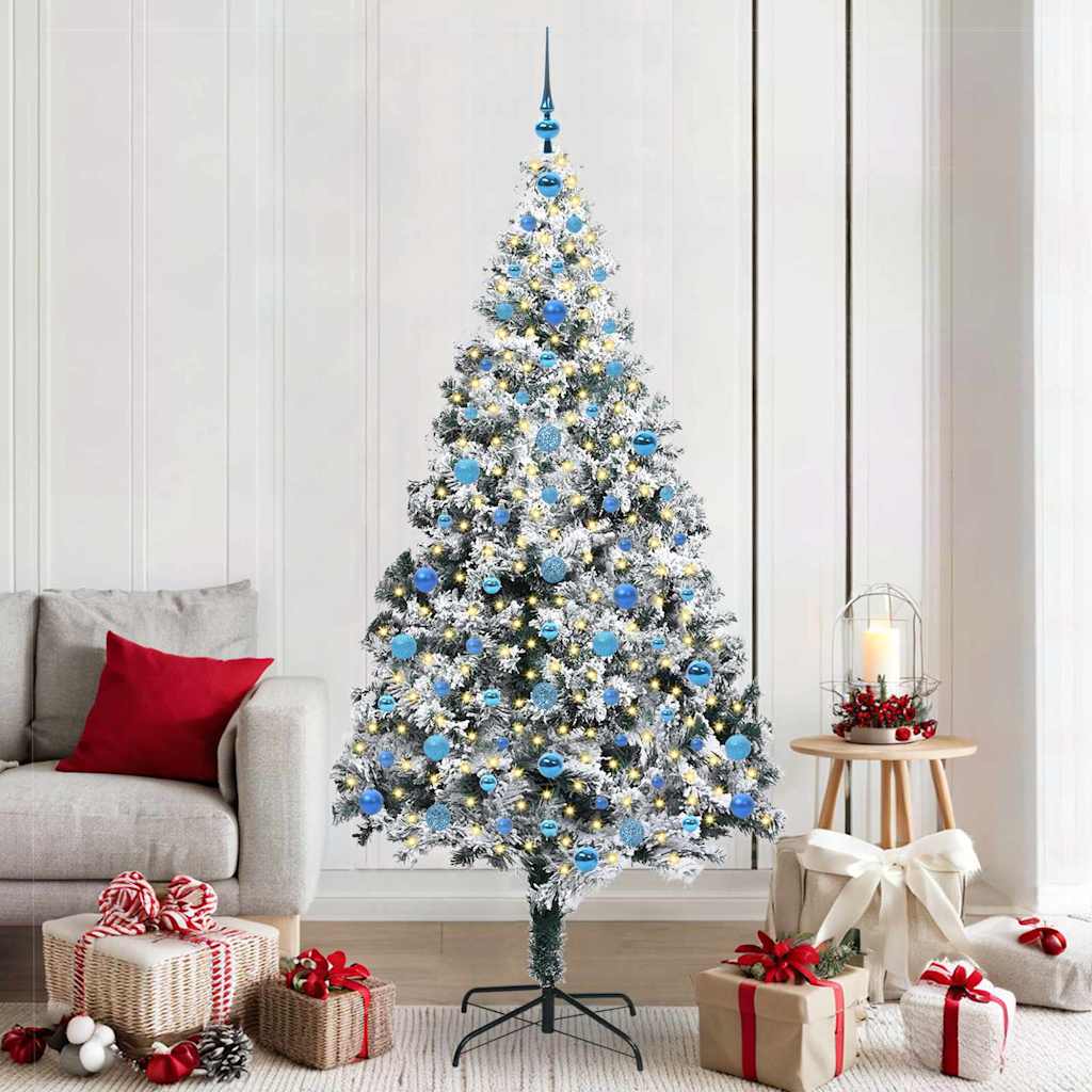 Artificial Christmas Tree with 300 LEDs with Stand Green 210 cm