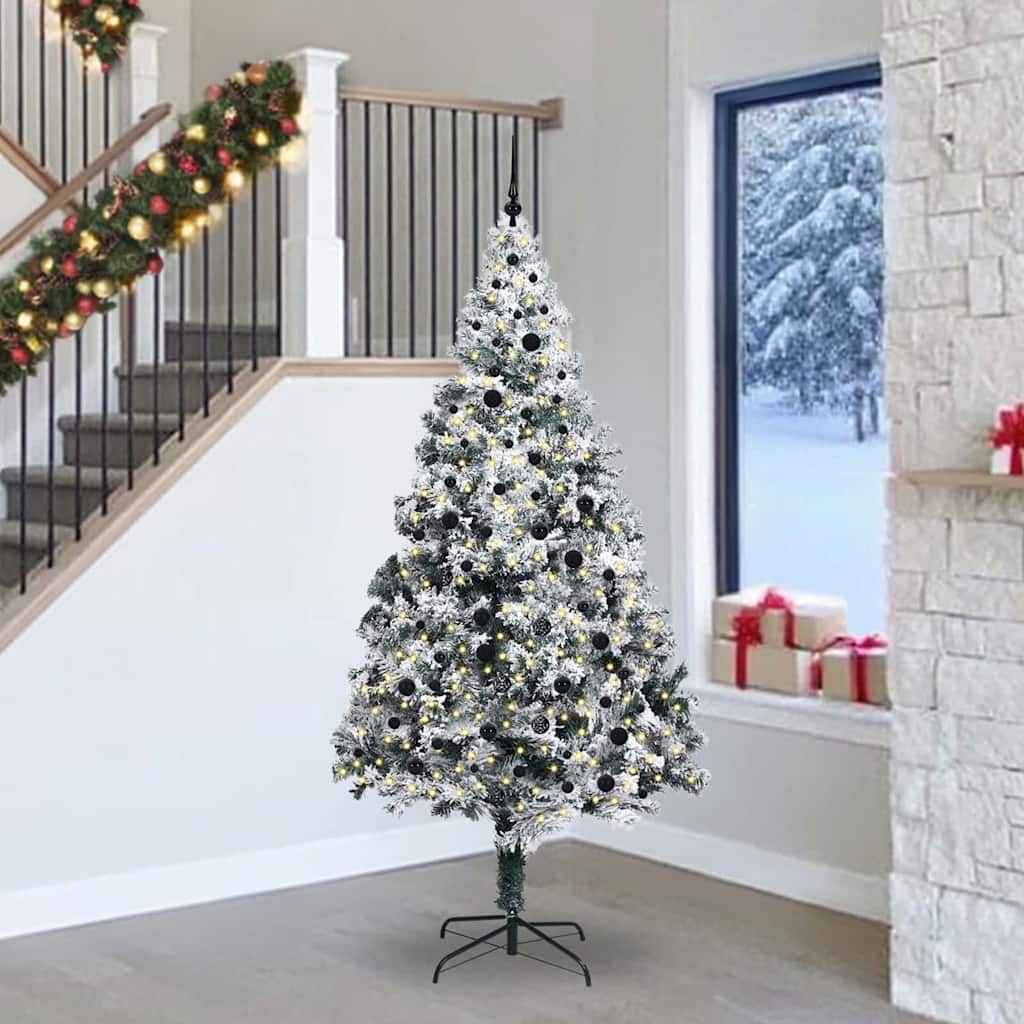 Artificial Christmas Tree with 300 LEDs with Stand Green 240 cm
