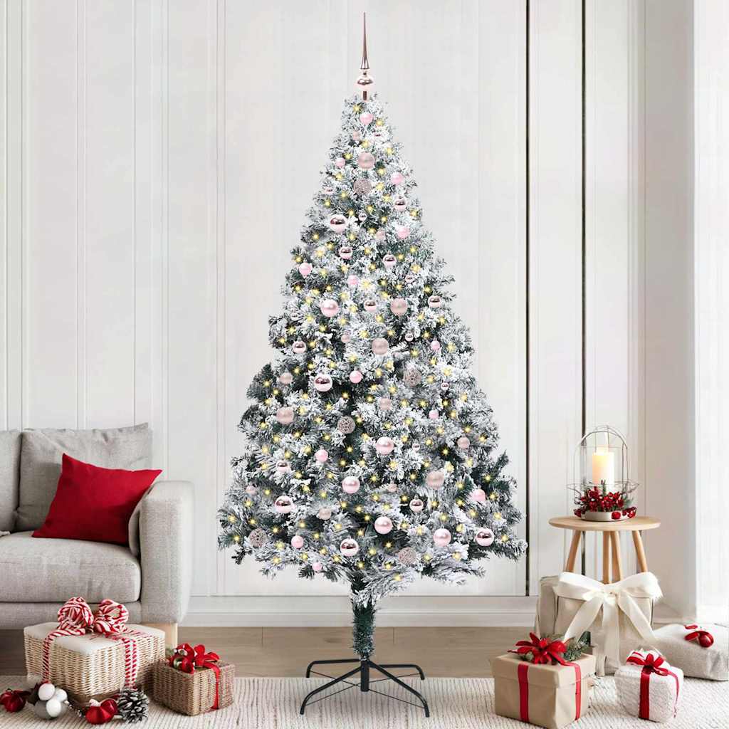 Artificial Christmas Tree with 300 LEDs with Stand Green 240 cm