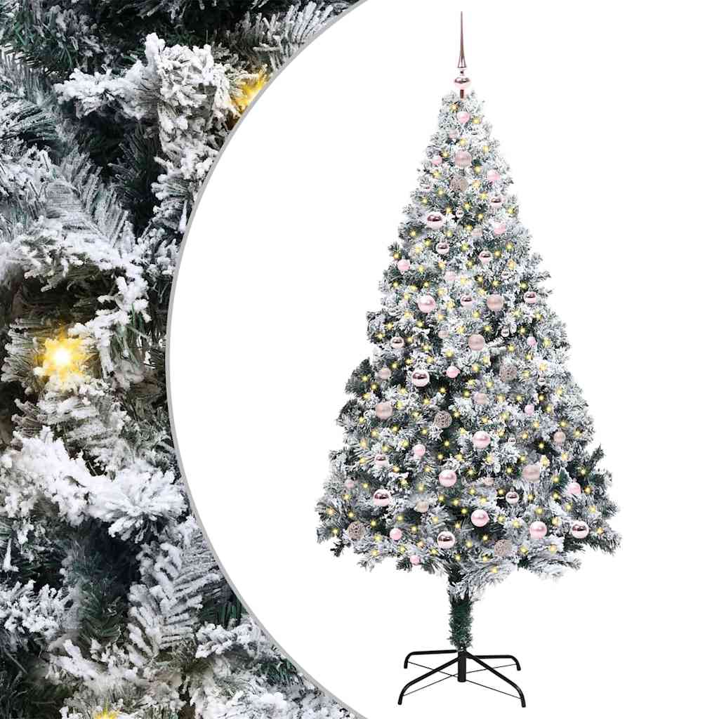 Artificial Christmas Tree with 300 LEDs with Stand Green 240 cm