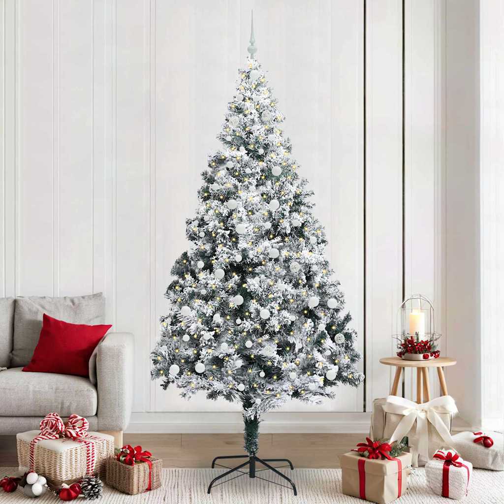 Artificial Christmas Tree with 300 LEDs with Stand Green 240 cm