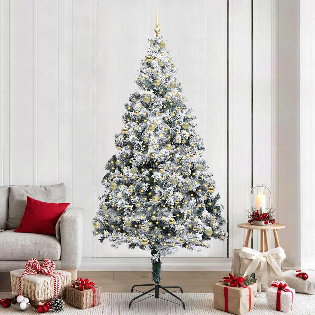 Artificial Christmas Tree with 300 LEDs with Stand Green 240 cm