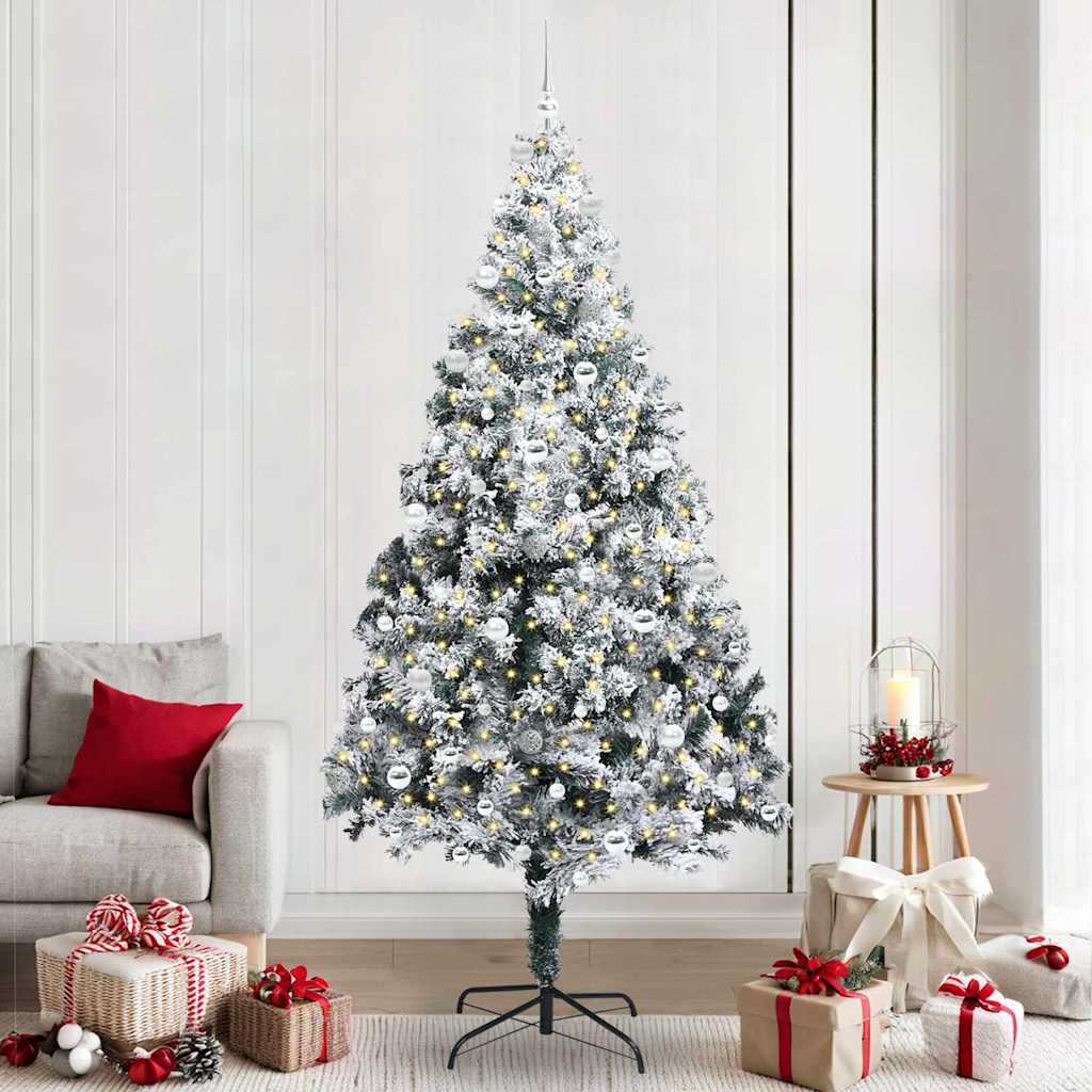 Artificial Christmas Tree with 300 LEDs with Stand Green 240 cm