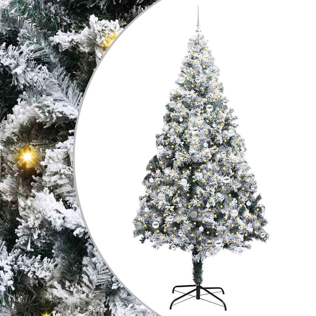 Artificial Christmas Tree with 300 LEDs with Stand Green 240 cm