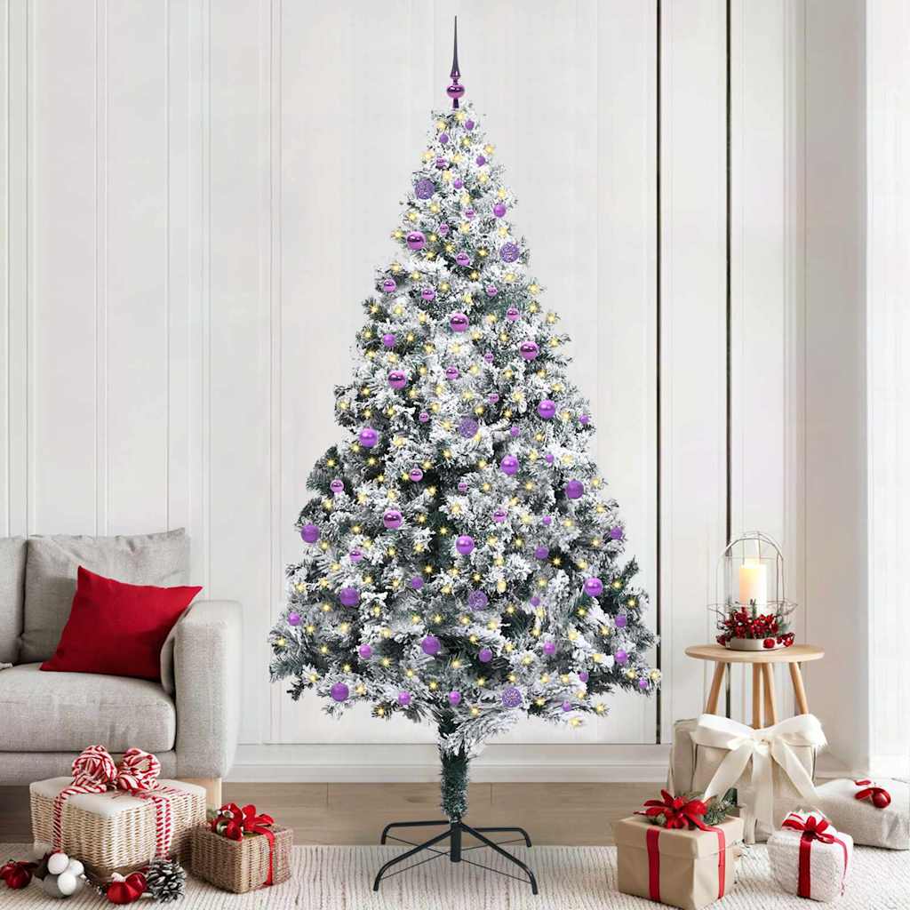 Artificial Christmas Tree with 300 LEDs with Stand Green 240 cm