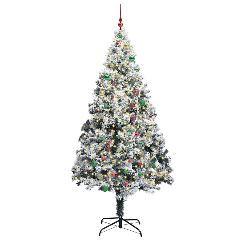 Artificial Christmas Tree with 300 LEDs with Stand Green 240 cm
