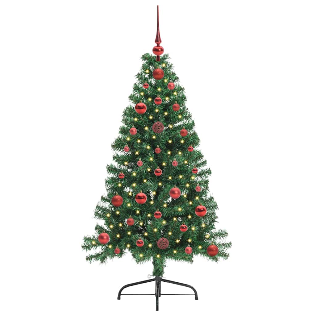 Artificial Pre-lit Christmas Tree Green 120 cm PVC