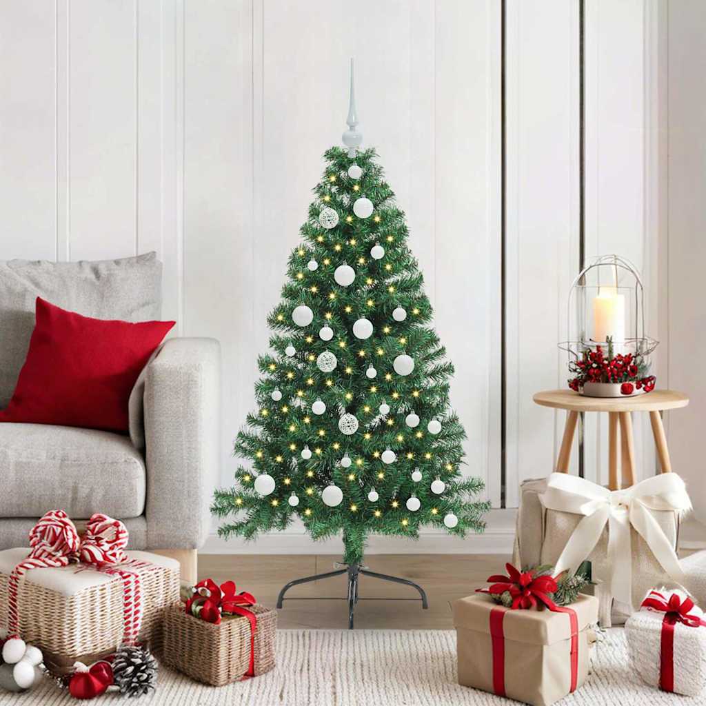 Artificial Pre-lit Christmas Tree Green 120 cm PVC