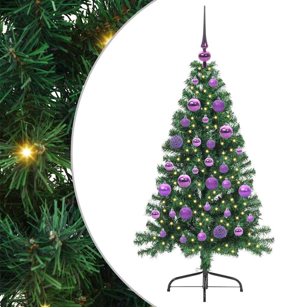 Artificial Pre-lit Christmas Tree Green 120 cm PVC