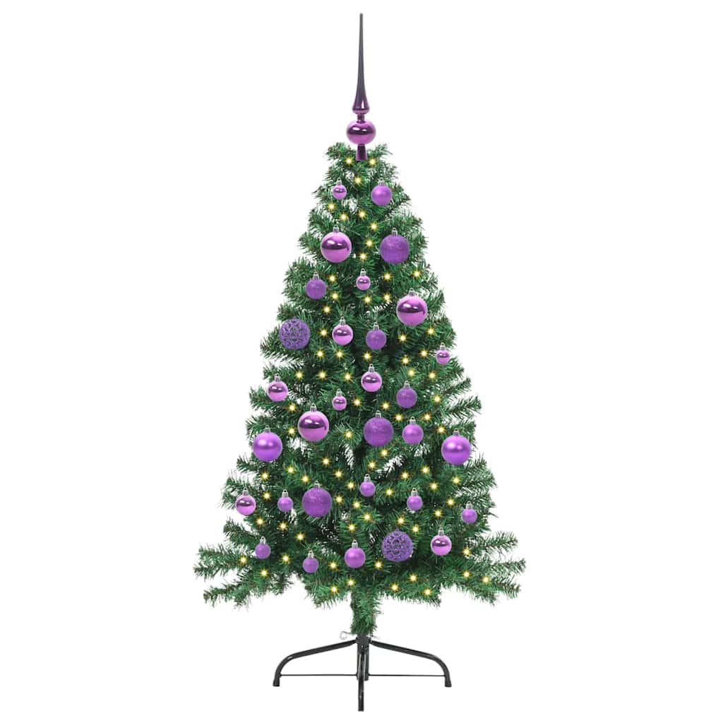 Artificial Pre-lit Christmas Tree Green 120 cm PVC