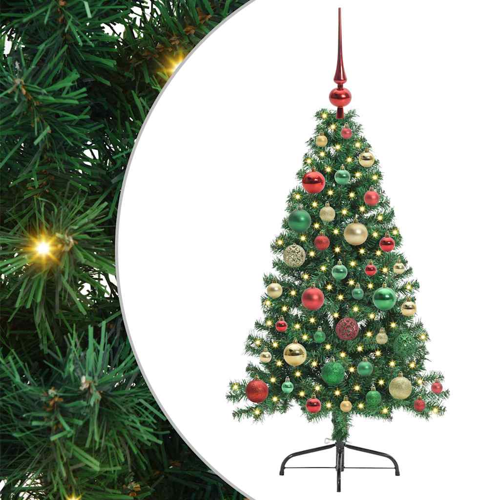 Artificial Pre-lit Christmas Tree Green 120 cm PVC