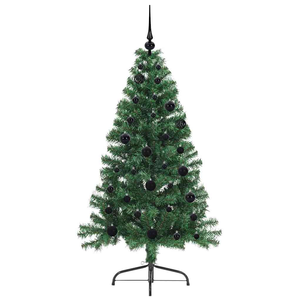 Artificial Pre-lit Christmas Tree Green 150 cm PVC