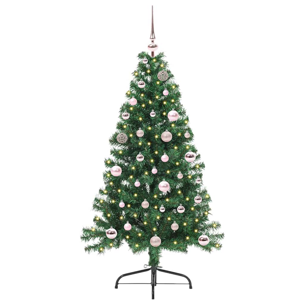 Artificial Pre-lit Christmas Tree Green 150 cm PVC