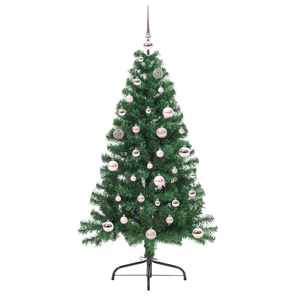 Artificial Pre-lit Christmas Tree Green 150 cm PVC