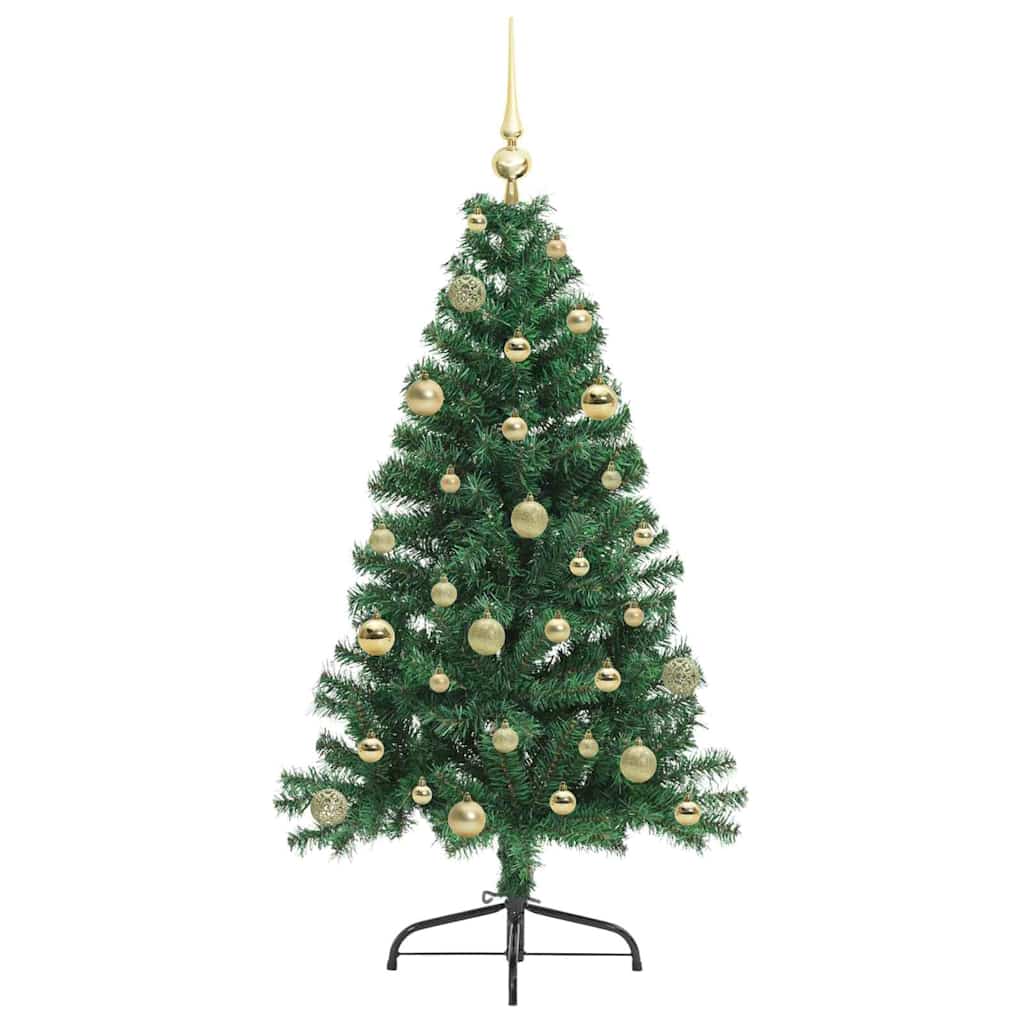 Artificial Pre-lit Christmas Tree Green 150 cm PVC