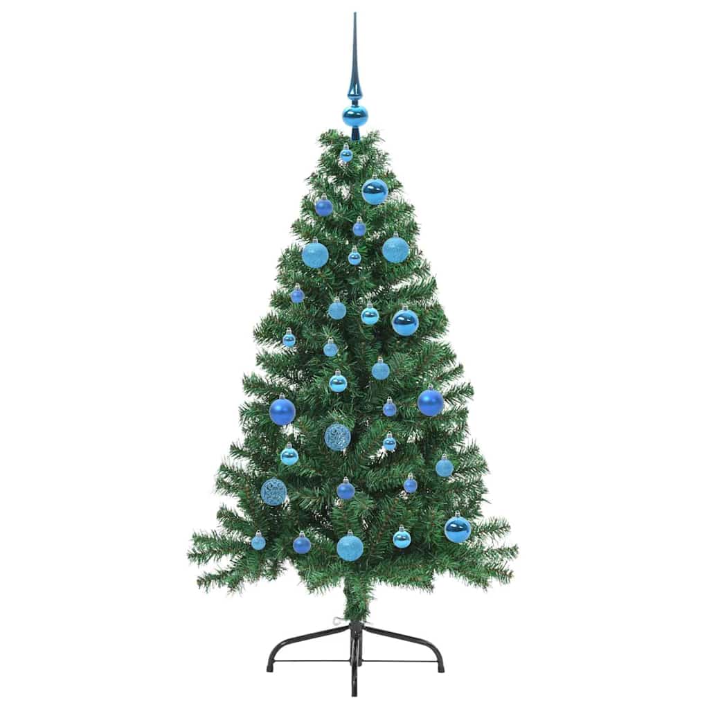 Artificial Pre-lit Christmas Tree Green 150 cm PVC