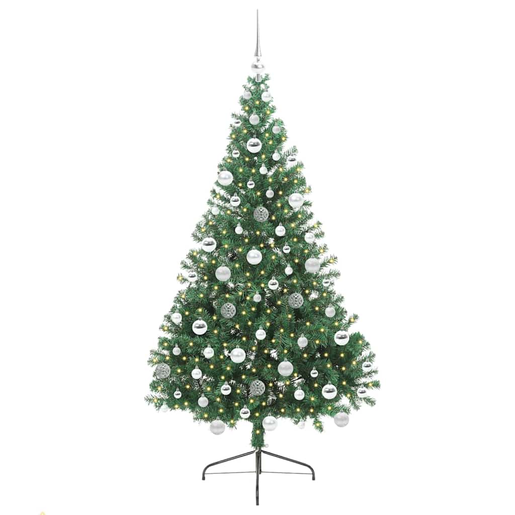 Artificial Pre-lit Christmas Tree Green 180 cm PVC
