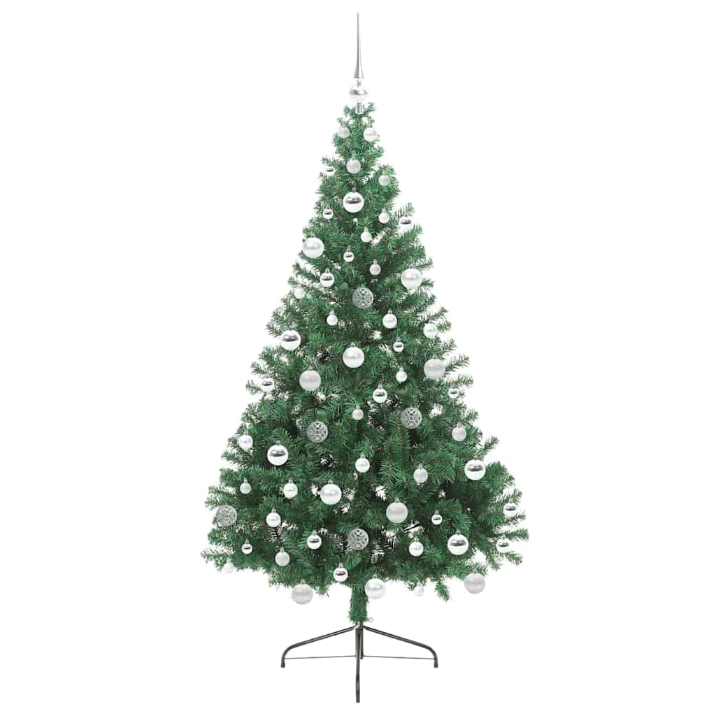 Artificial Pre-lit Christmas Tree Green 180 cm PVC