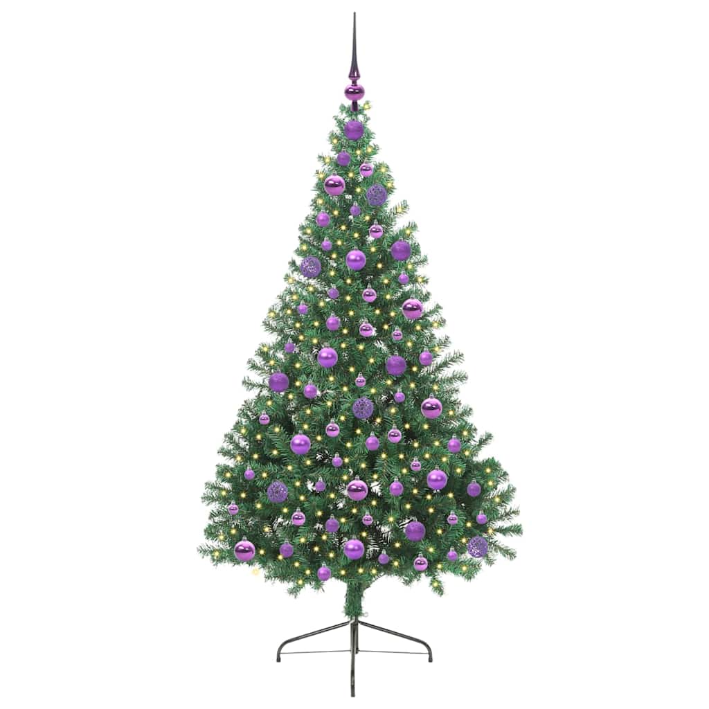Artificial Pre-lit Christmas Tree Green 180 cm PVC