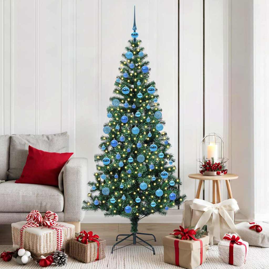 Artificial Pre-lit Christmas Tree Green 180 cm PVC