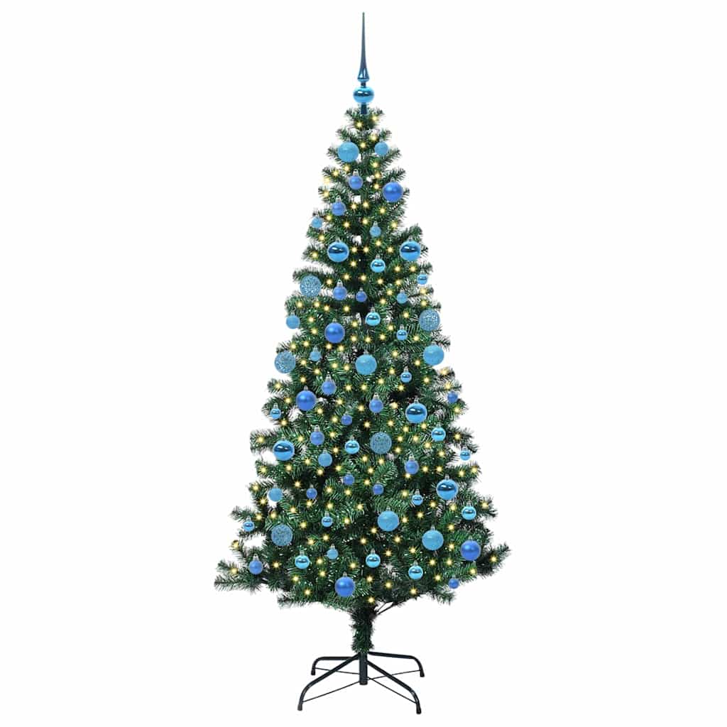 Artificial Pre-lit Christmas Tree Green 180 cm PVC