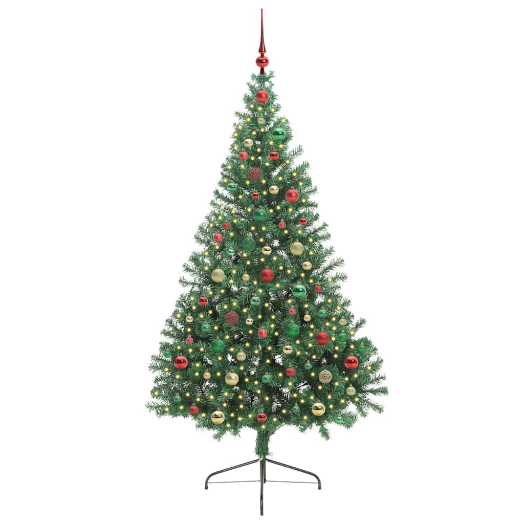 Artificial Pre-lit Christmas Tree Green 180 cm PVC