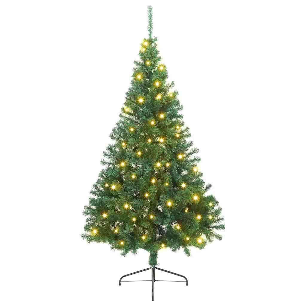 Artificial Pre-lit Christmas Tree Green 210 cm PVC
