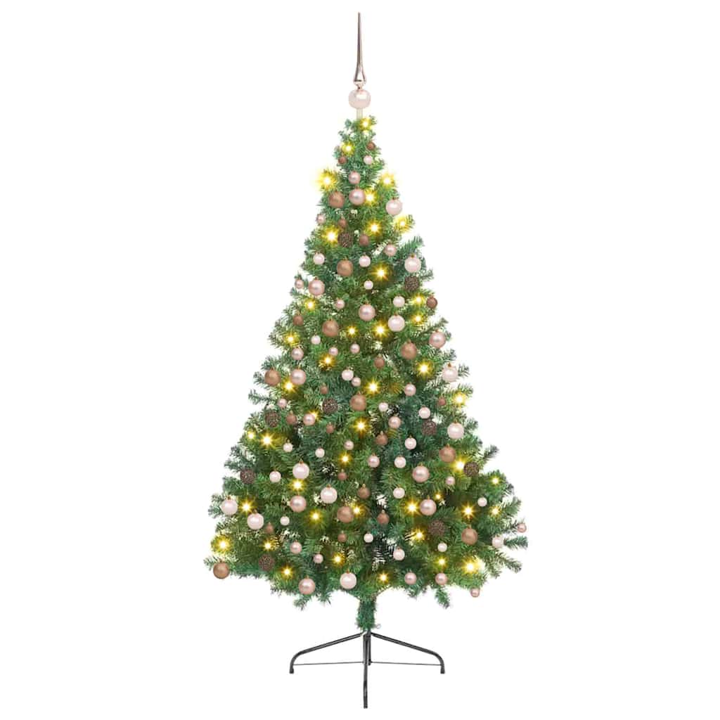 Artificial Pre-lit Christmas Tree Green 210 cm PVC