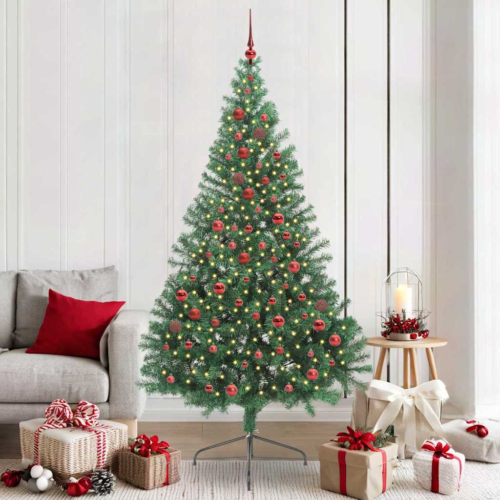 Artificial Pre-lit Christmas Tree Green 210 cm PVC