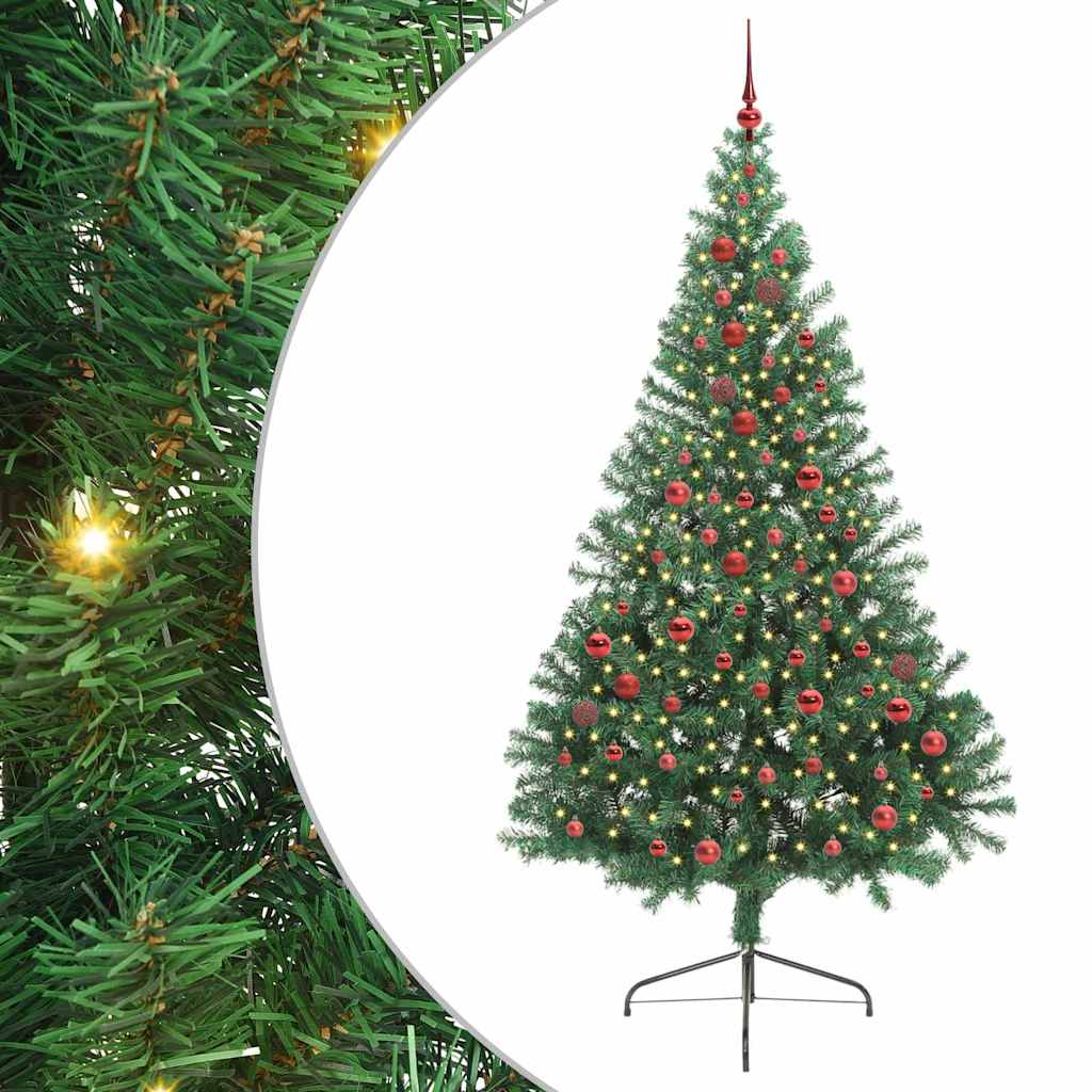 Artificial Pre-lit Christmas Tree Green 210 cm PVC