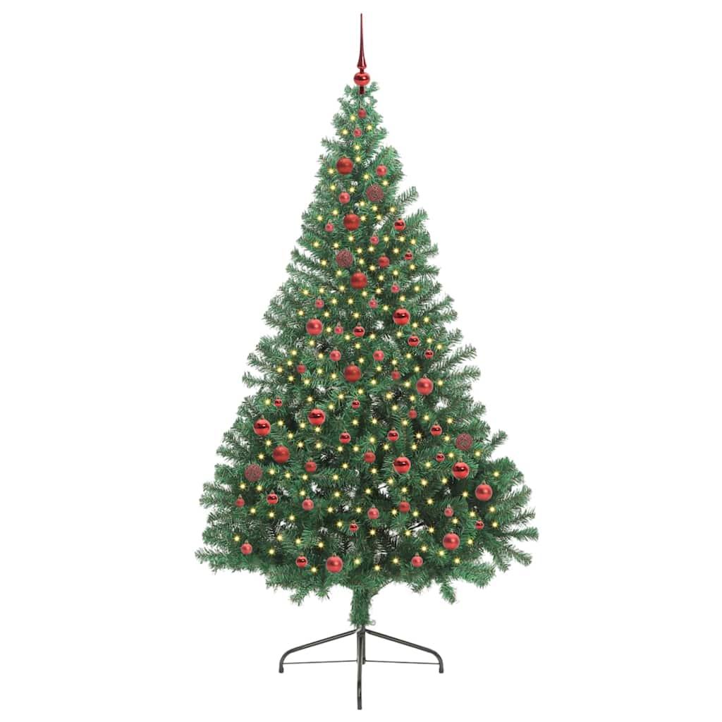 Artificial Pre-lit Christmas Tree Green 210 cm PVC
