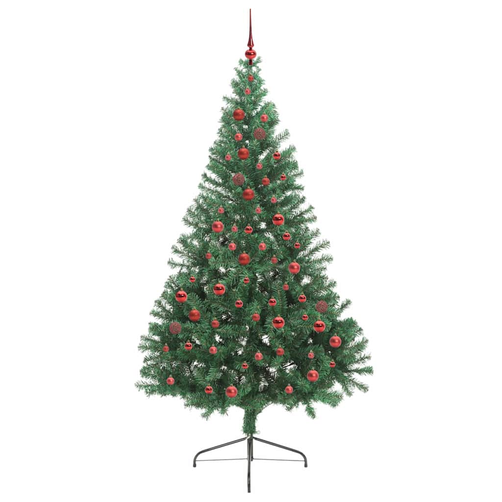 Artificial Pre-lit Christmas Tree Green 210 cm PVC