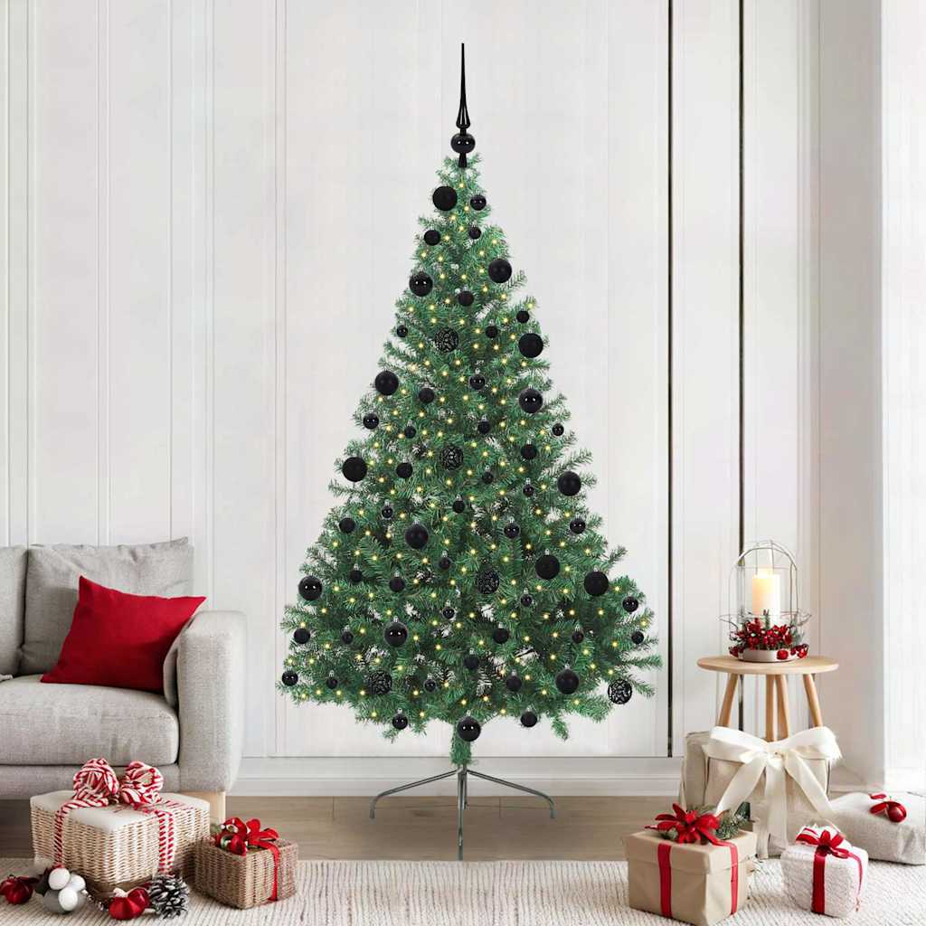 Artificial Pre-lit Christmas Tree Green 210 cm PVC