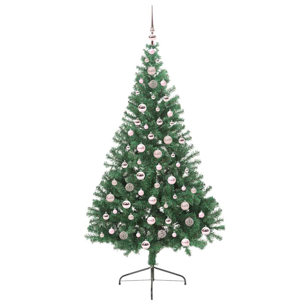 Artificial Pre-lit Christmas Tree Green 210 cm PVC