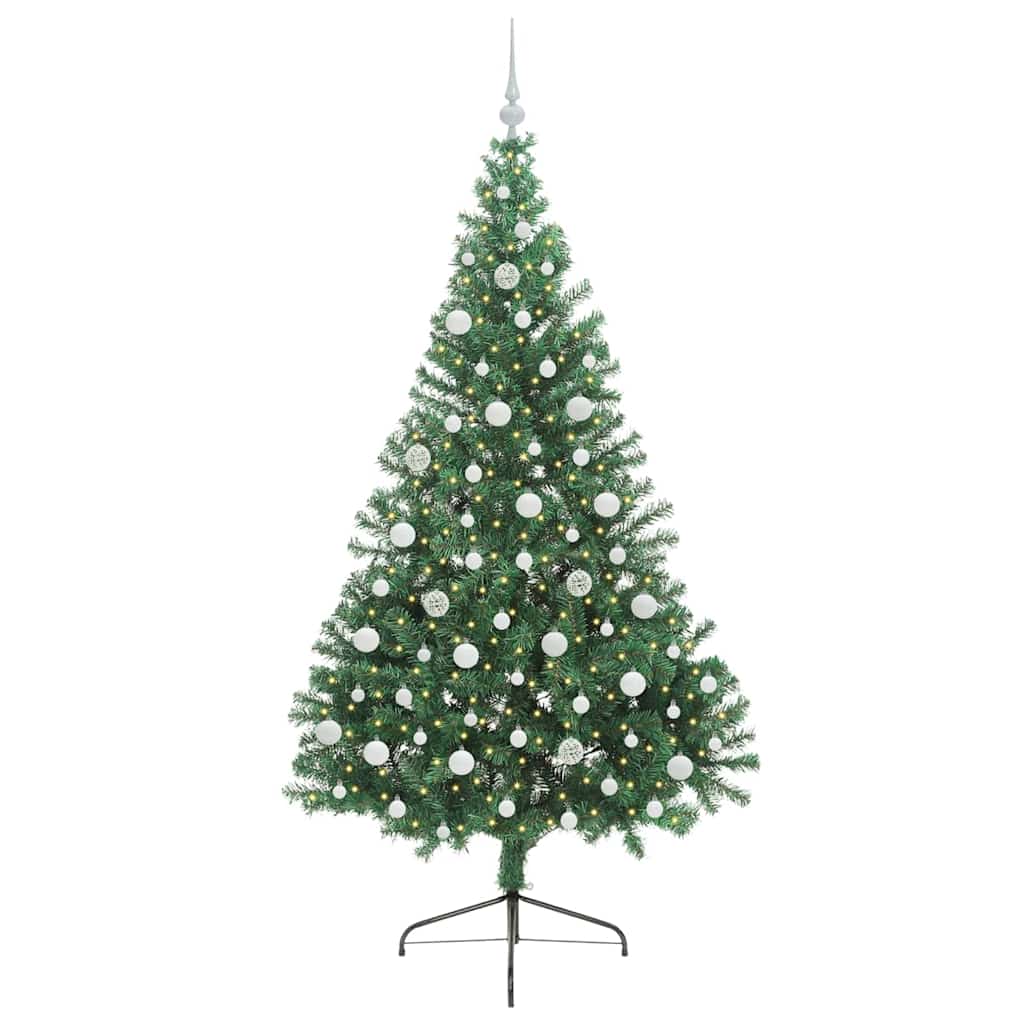 Artificial Pre-lit Christmas Tree Green 210 cm PVC