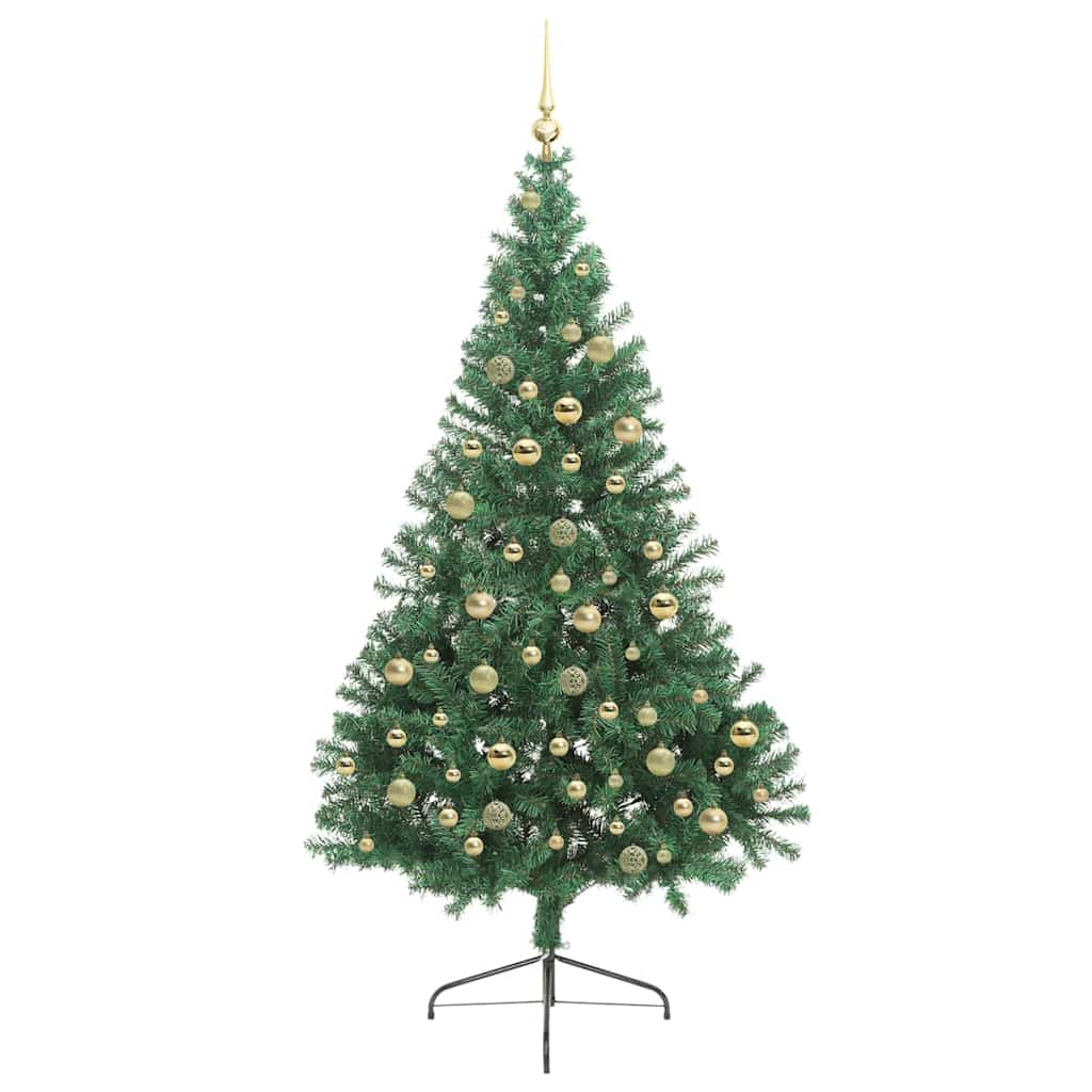 Artificial Pre-lit Christmas Tree Green 210 cm PVC