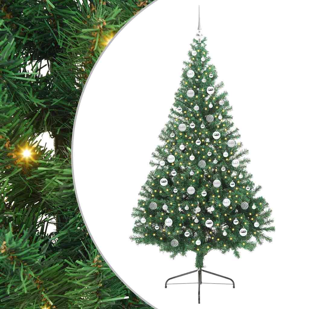 Artificial Pre-lit Christmas Tree Green 210 cm PVC